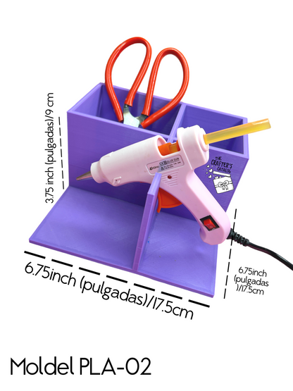 Organizador de manualidades con soporte para pistola de pegamento, modelo PLA-02