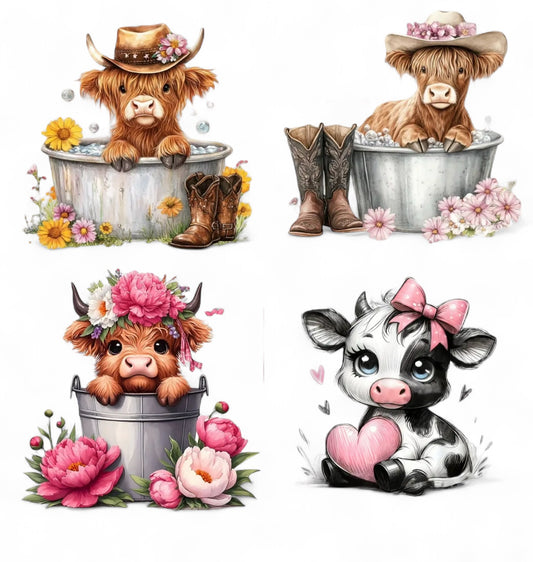 Bucket Cows Transfer Sheet