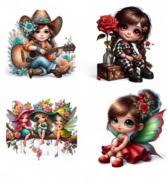 Guitar Cowboy Girl Transfer Sheet