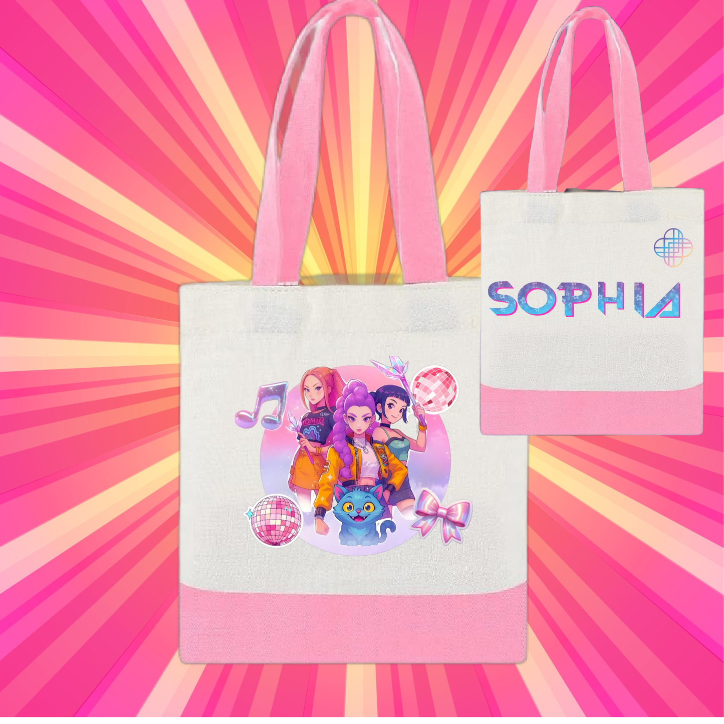 Personalized Kids Mini Canvas Tote Bag