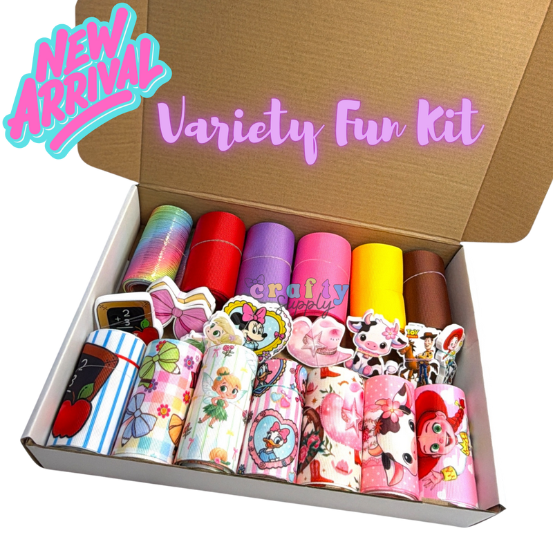 7.5cm/3inch Ribbon Kit Fun Variety Characters 37 yards  28 resins