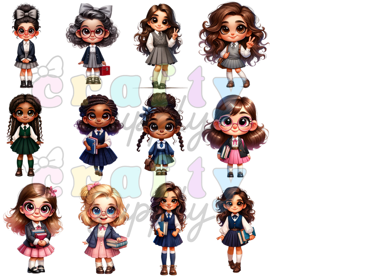 DTF Transfer #317 School Girls Uniforms