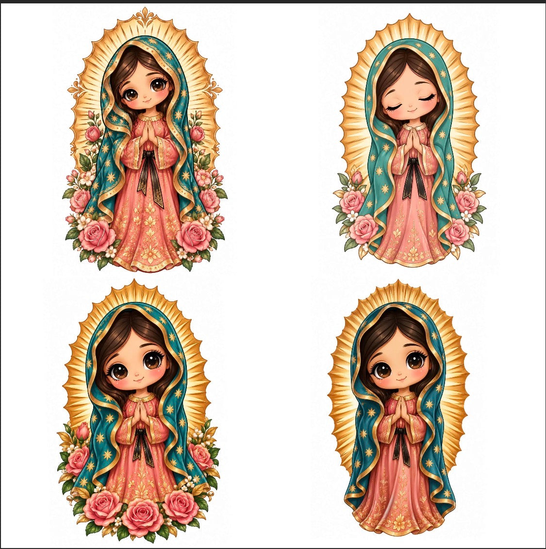#1116 DTF ready to press with heat 4 imagenes impresas DTF listas para presionar con calor
