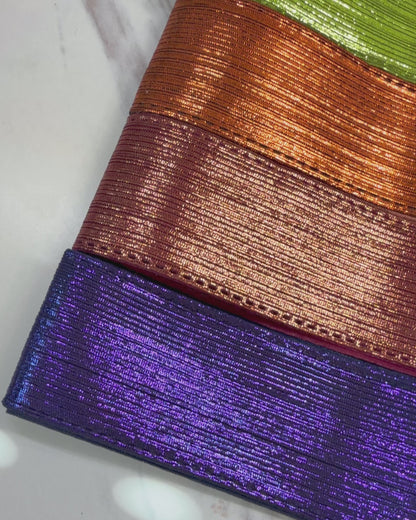 6 yards SET Warm Tones - 1 yard of each color. Ribbon Size 1.5 inch Metallic Fabric Rain Ribbon