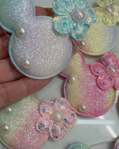Minnie Glitter Flower 6 Pcs