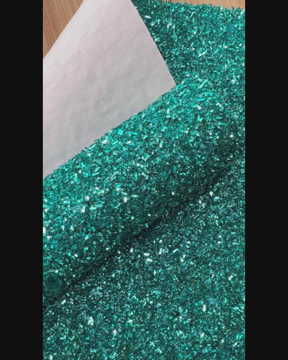 Papel esmerilado con purpurina verde azulado real