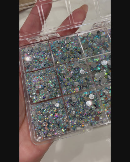 Holographic Rhinestone Case Mixed Sizes