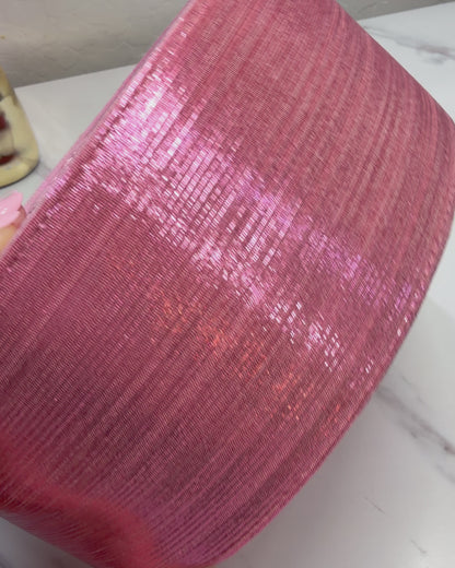 1 yard Old  Pink Rain Metallic Ribbon 7.5cm/3inch