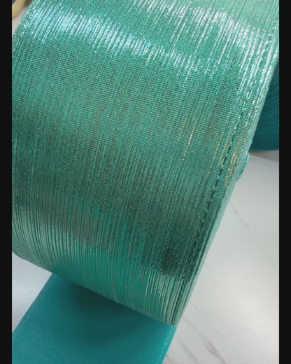1 yard Metallic Teal Rain Metallic Ribbon 7.5cm/3inch