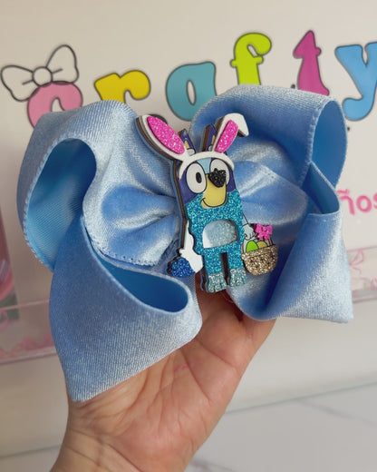 $10 Boutique Hair Bow Easter Bluey