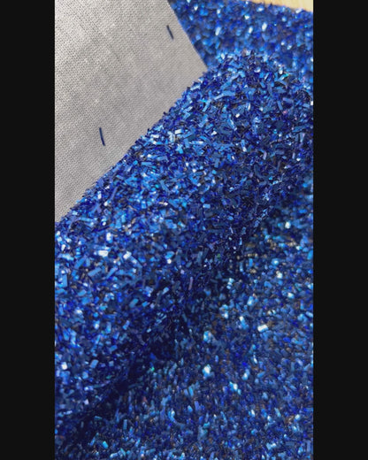 Papel esmerilado con purpurina azul real