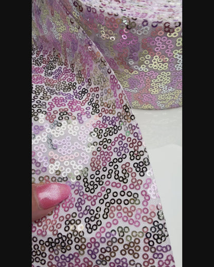 Lilac Mix Sequin Ribbon  7.5 cm 1 Yard Lilac Mix