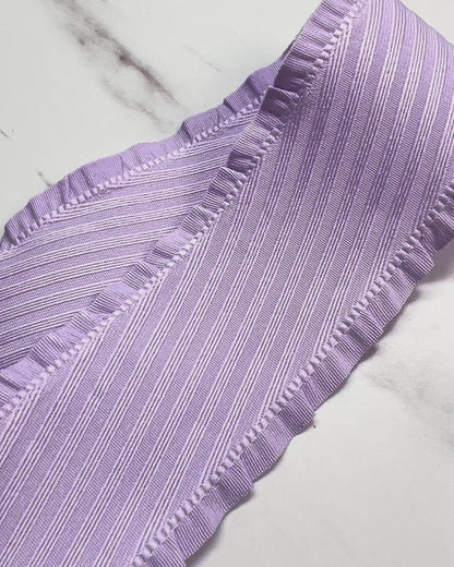 Cinta con bordes ondulados color lila de 3,8 cm/1,5 pulgadas, 1 yarda, Orillas Olan