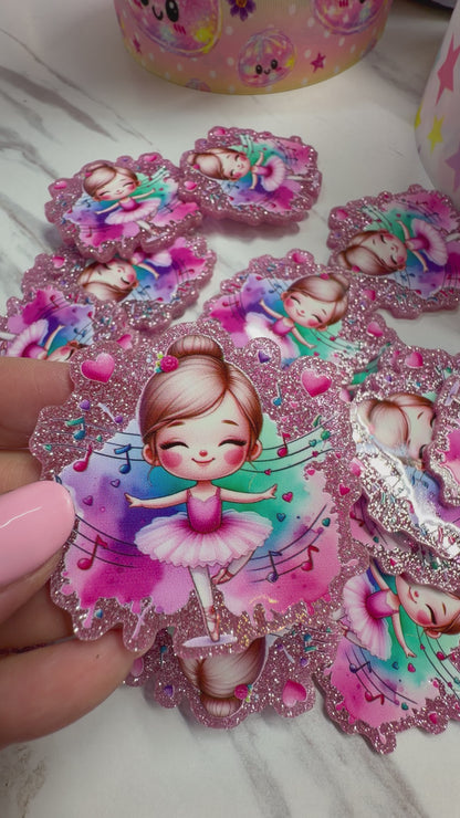 3 Glitter Musical Ballerina 5cm