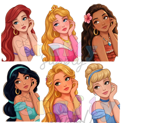 DTF Transfer #321 6 Flirty Princesses