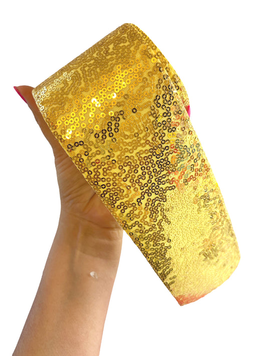 Sequin Ribbon  7.5 cm PURE GOLD