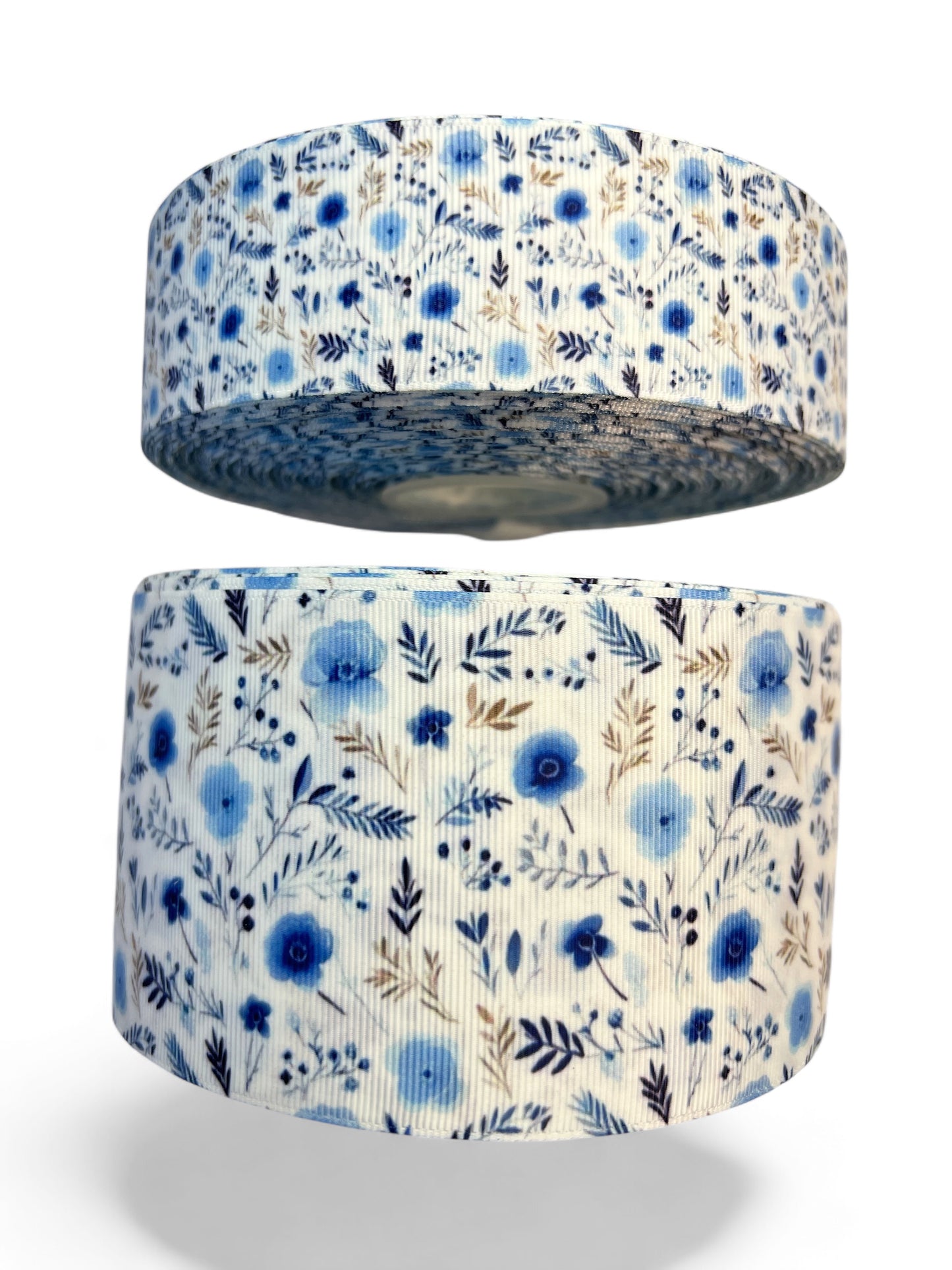 Ribbon Blue Blooms  Flowers 1 yard