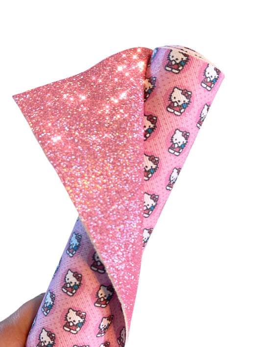 Doble Vista/Doble Cara Rosa Glitter HK
