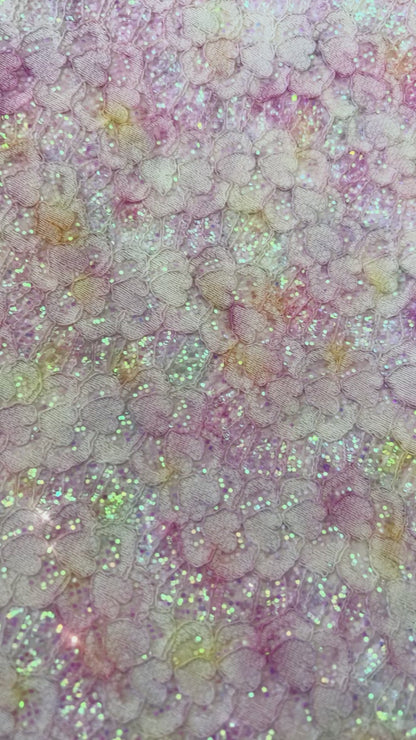 Lace with Glitter Blue Mix